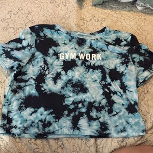 Blue Tie-Dye Gym Work Women's Top